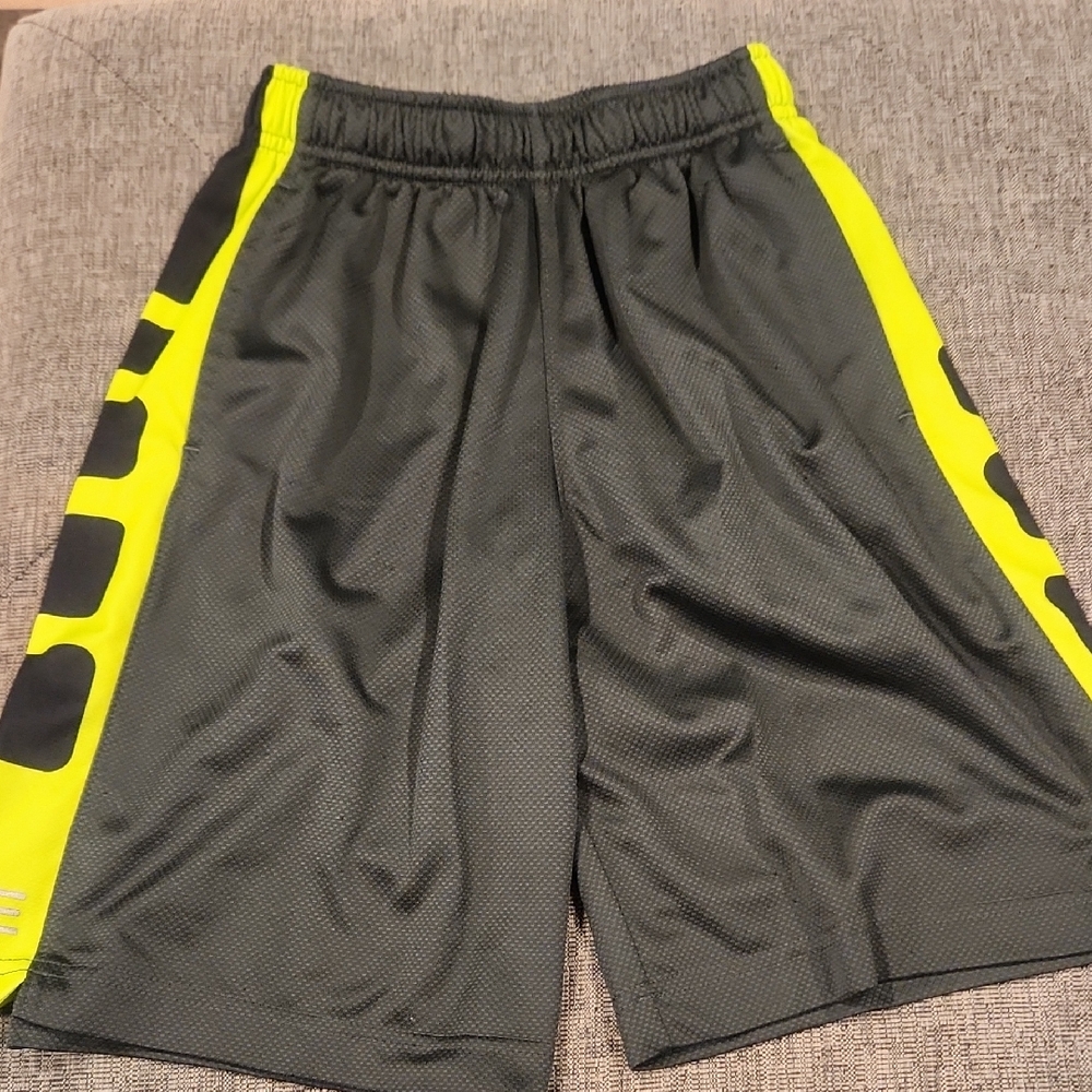 Boy's Gray and Yellow Athletic Shorts